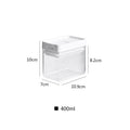 White transparent plastic grain storage container with Japanese design, 400 ml capacity
