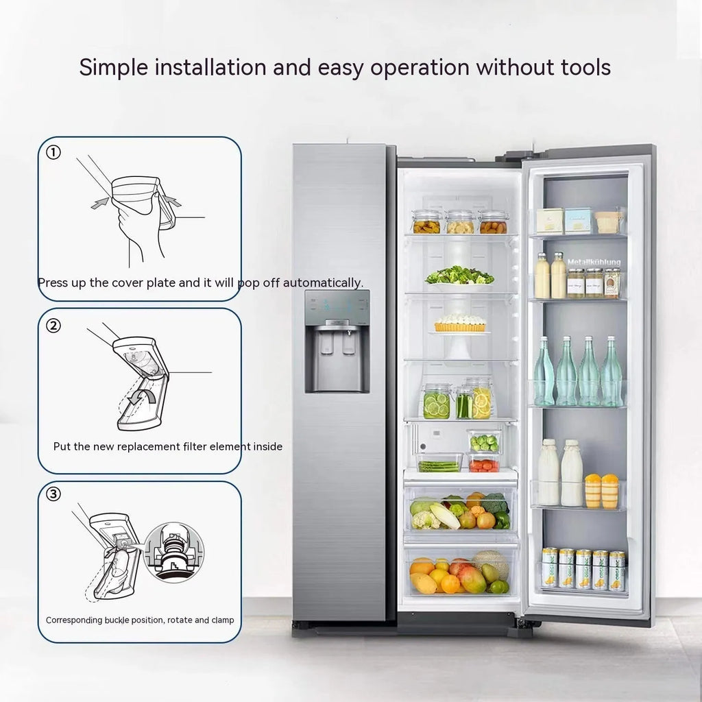 White refrigerator water filter element 230x80x70mm with coconut shell activated carbon for fridge dispenser
