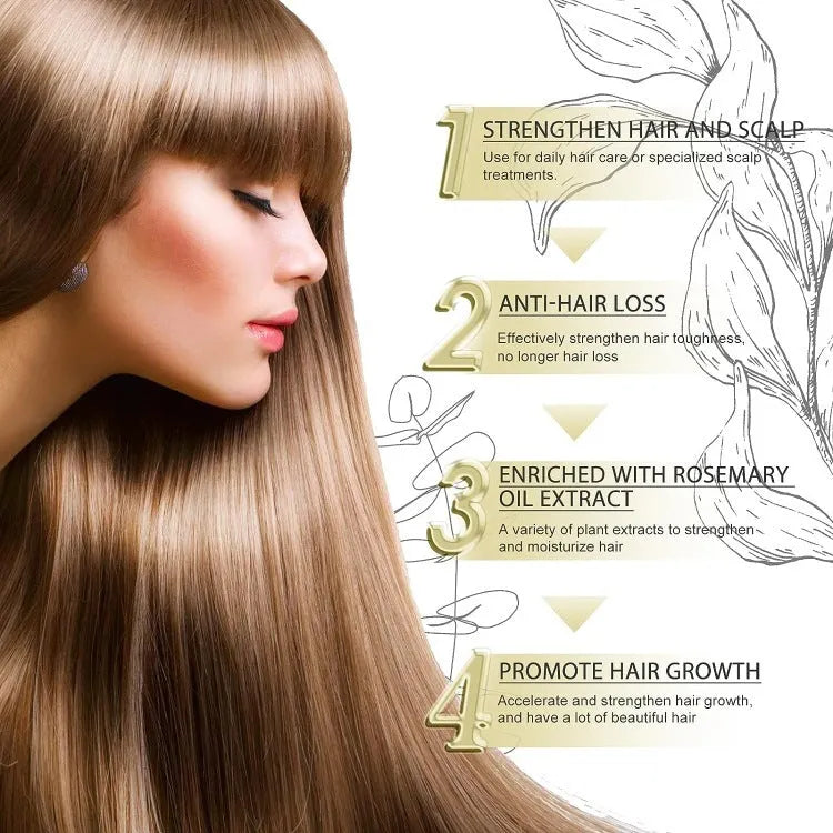 Yellow 60ml bottle of rosemary essential oil for hair care treatment