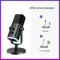 AM8 dynamic noise reduction microphone in black with XLR cable and base