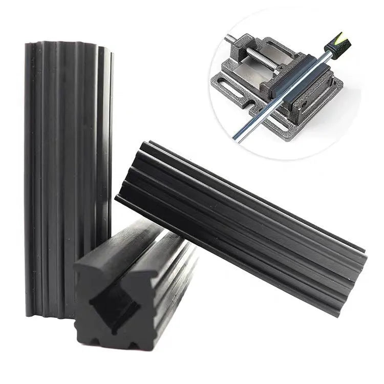 Black rubber golf fixture block for grip replacement on a golf club