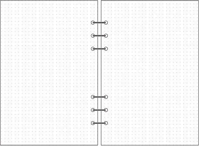A5 6-hole loose-leaf refill with dot matrix ruling, 40 sheets of Daolin paper, displayed on a desk beside a ring binder