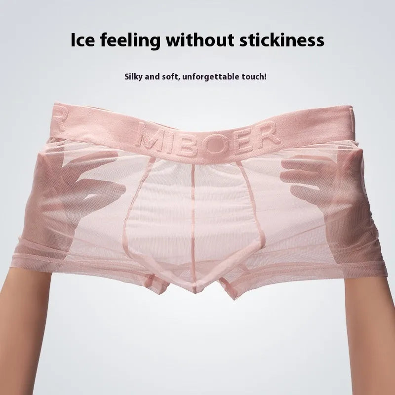 Men's thin quick-dry boxer in solid colours showing size range from M to XXXL.