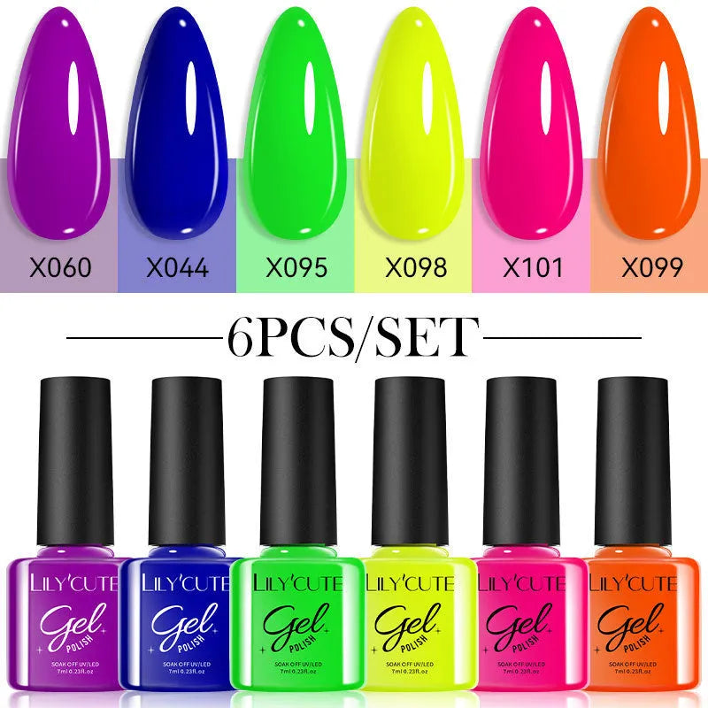 UV gel nail polish kit with 20 bottles in glitter, sequin and nude shades for nail art