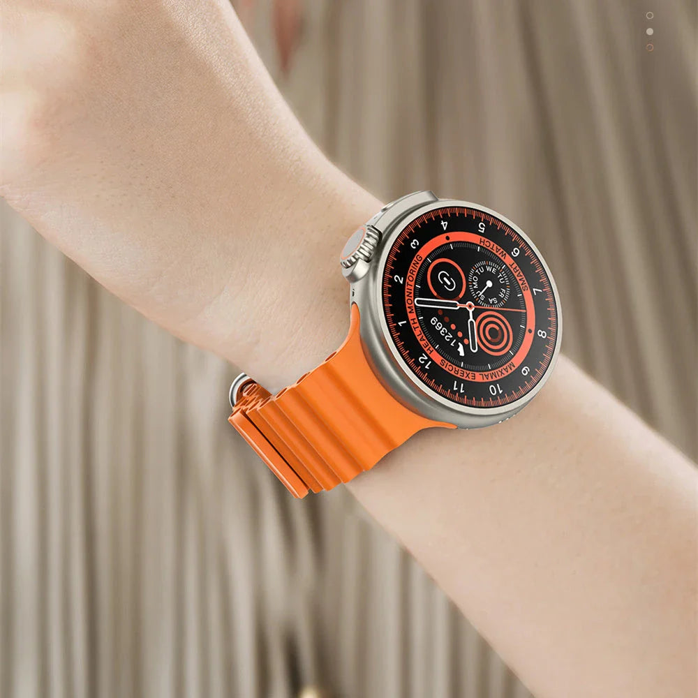 New K9 Smart Watch with 1.39-inch round display, wireless charging, NFC payment, and advanced health tracking features