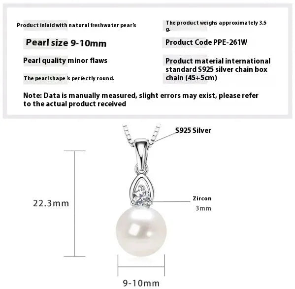 Women's 925 sterling silver geometric pendant necklace with pearl inlay and rhinestone accents, available in gold colour finish.