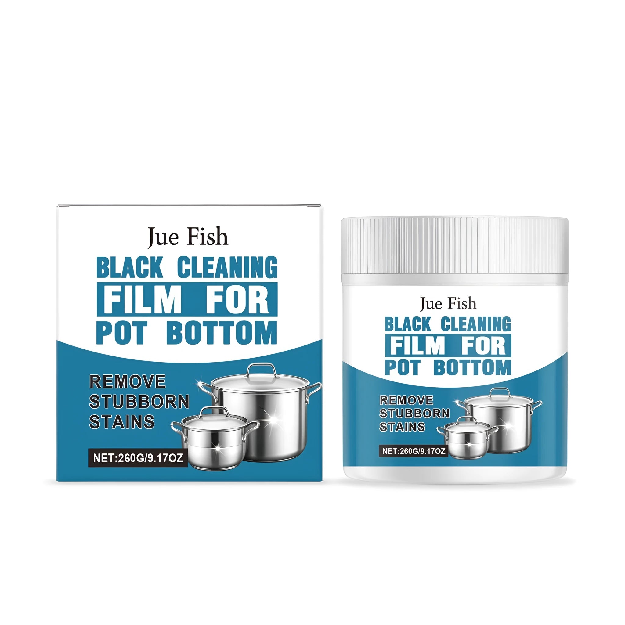 Black cleaning paste in 260g tube for removing burnt-on grease from pot bottoms