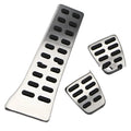 Stainless steel car accelerator pedal replacement set for Hyundai models on a white background.