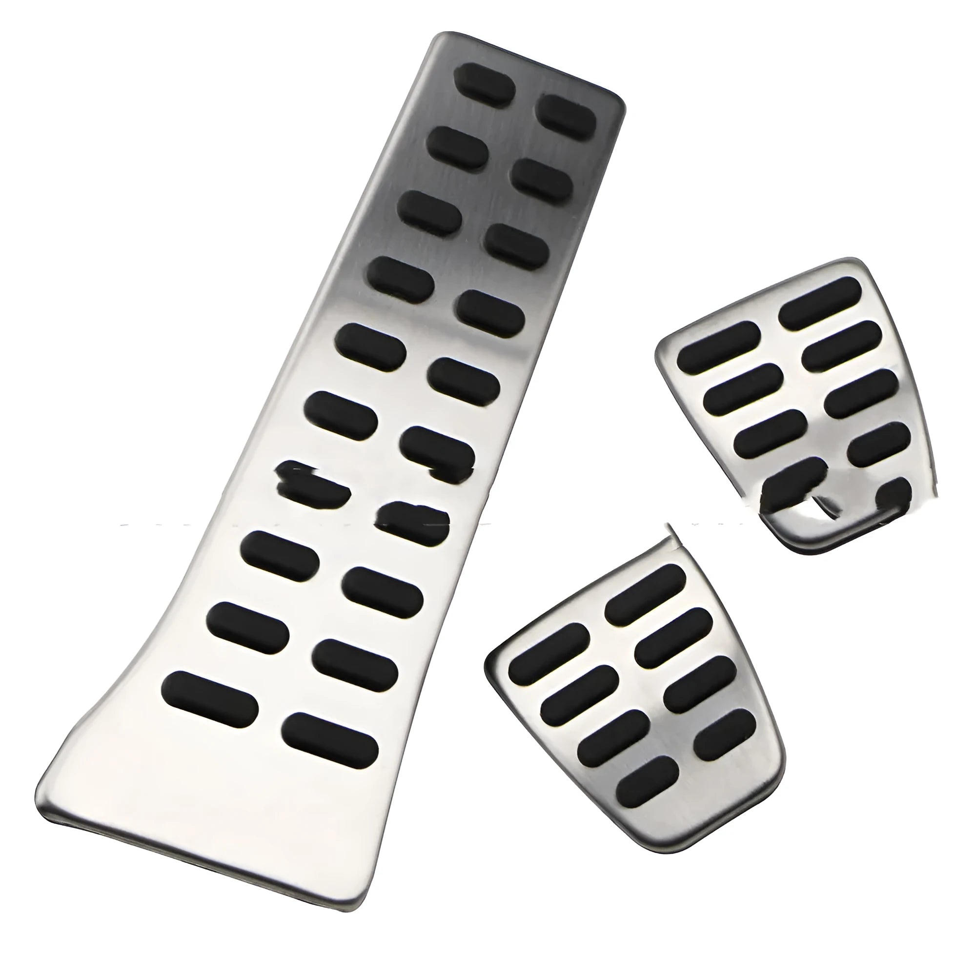 Stainless steel car accelerator pedal replacement set for Hyundai models on a white background.