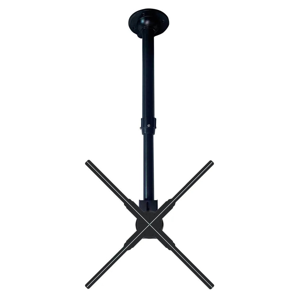 Black metal desktop stand bracket for holographic 3D projection fan advertising player, assembled
