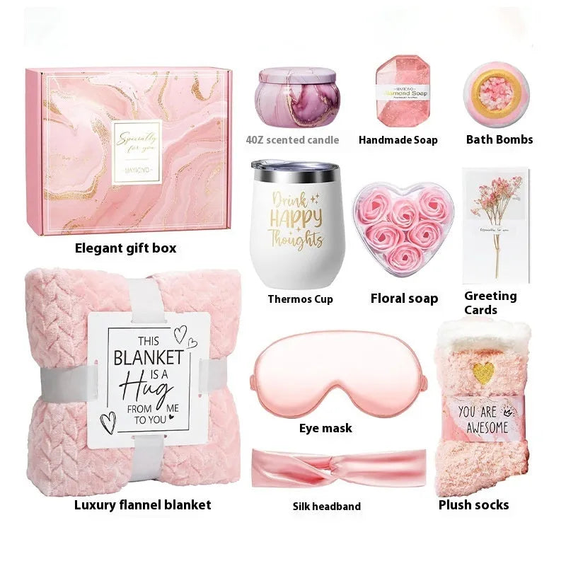 Aromatherapy candle soap bath gift set in modern simplicity plastic box measuring 27x23x13cm