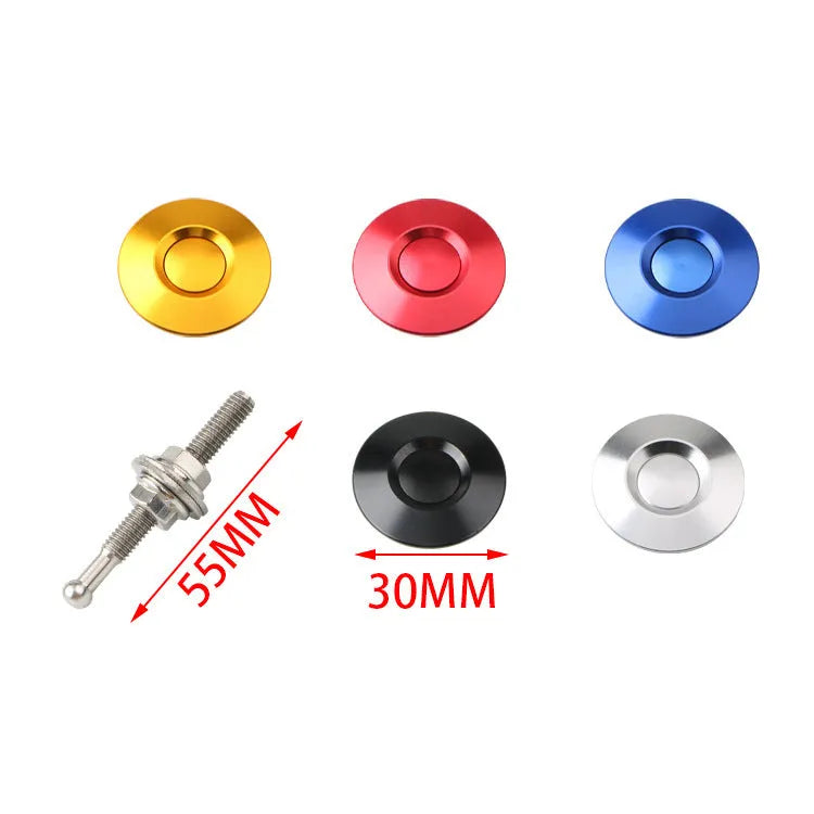 30mm diameter aluminium alloy engine cover lock in silver, black, gold, blue, and red colour options with a 55mm screw.