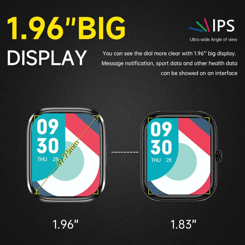 Bluetooth calling sports watch with heart rate and blood oxygen sensors on a TFT screen in gray colour