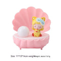 Cartoon animal resin shell star night light in pink, blue, purple, or yellow.