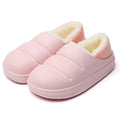 Yellow waterproof EVA garden slippers with a plush lining and textured non-slip sole.