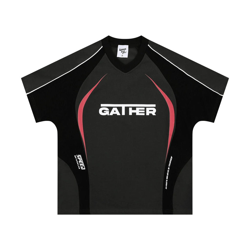 Men's loose fit printed t-shirt with letter design in black or apricot colours