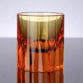 European-style whiskey shot glass in transparent K9 crystal, 701-800ml capacity, flowering design, single cup.