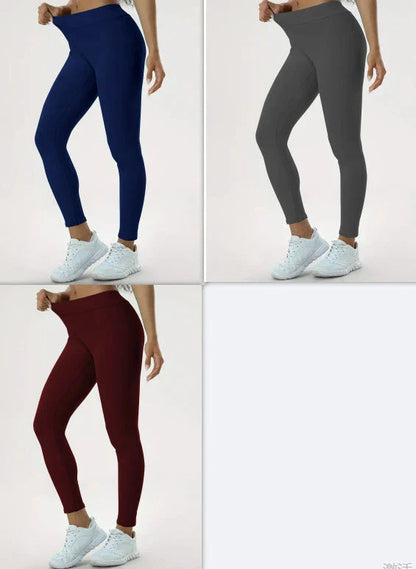 Women's high-waist yoga pants made of premium polyester fabric with a slimming, flattering design