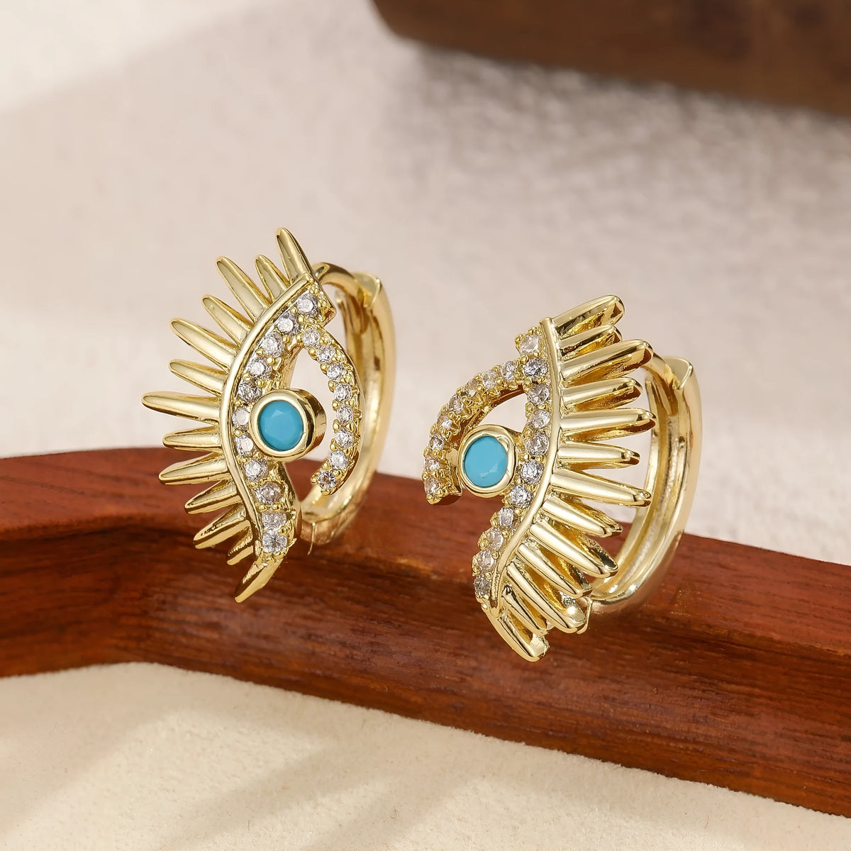 Simple Devil's Eye dangle drop earrings in alloy metal, available in Style1 and Style2