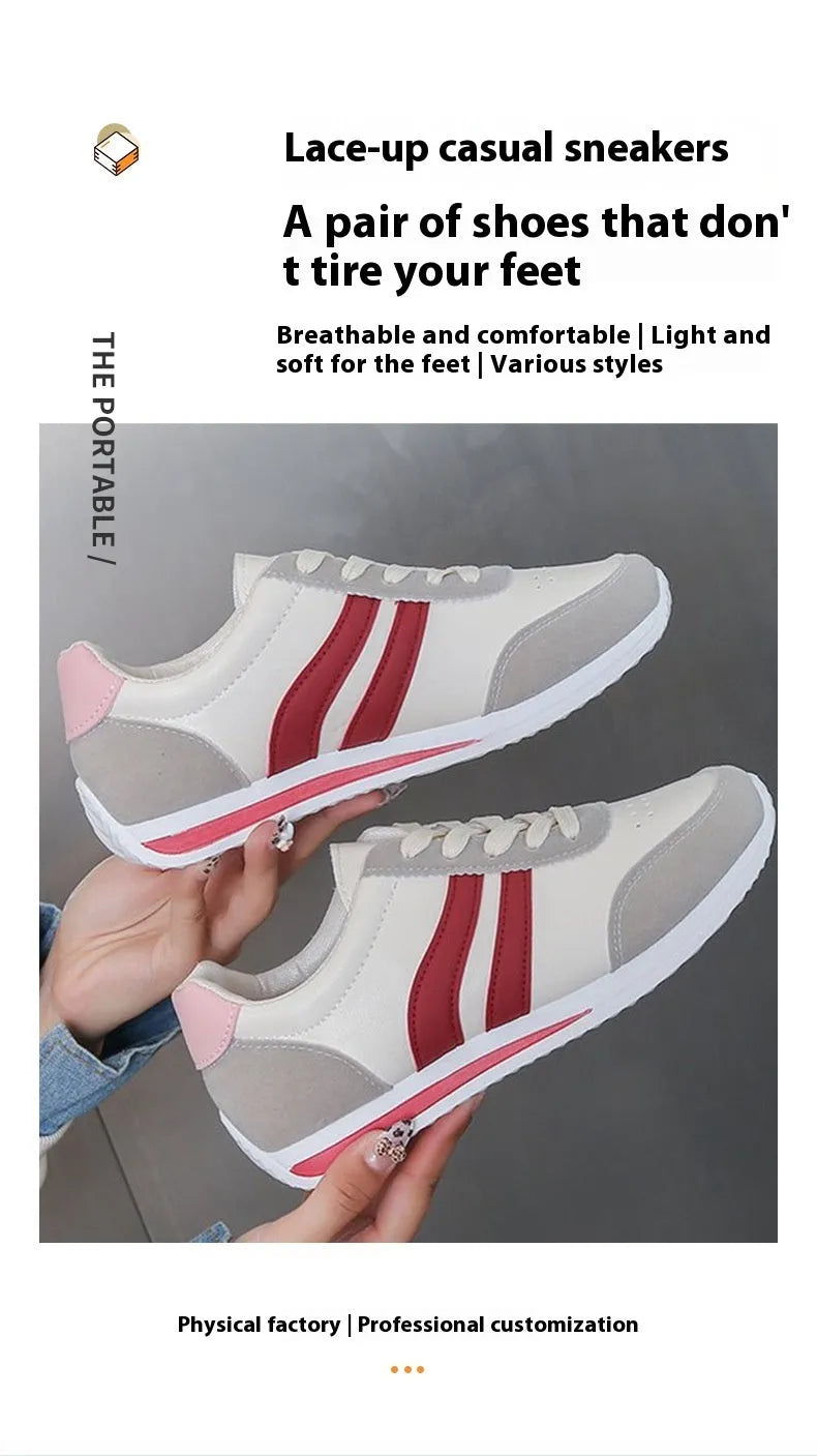 Blue lace-up leisure sneaker with soft bottom and rubber sole on white background