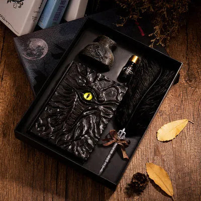 Demon Eye Cthulhu embossed dark kraft paper ledger showing resin relief design, 140mm by 200mm.