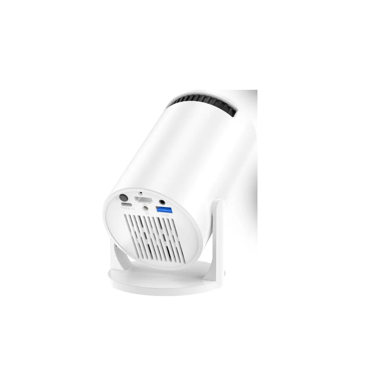 White mini wireless portable projector with HD 1080p resolution for home use