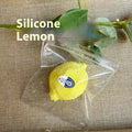 Bright yellow silicone lemon squeezing toy for stress relief and hand training