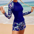 Digital printing women's split bikini swimsuit in polyester, backless with tie sides, available in black, green, dark blue, and sapphire blue