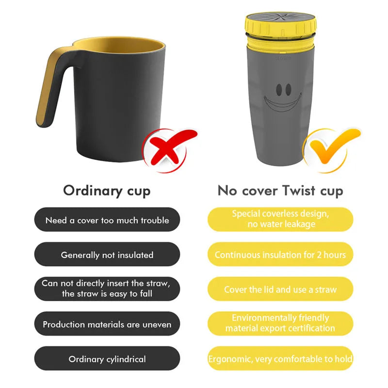 Twist-top silicone seal travel tumbler with double-wall insulation and cartoon patterns