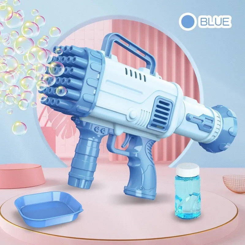32 holes bazooka bubble machine electric children's toy bubble gun in cherry pink or sky blue