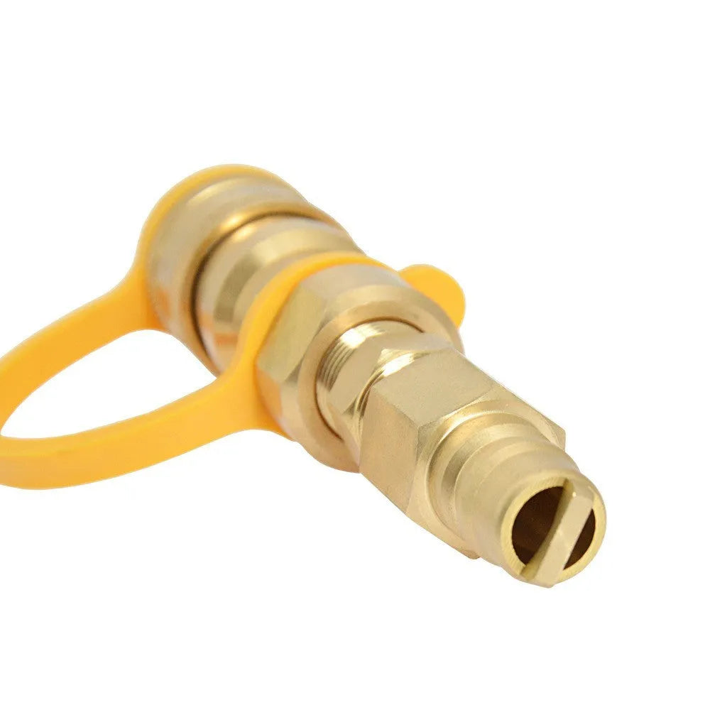 Gold brass gas propane conversion charging connector with 3/8 thread