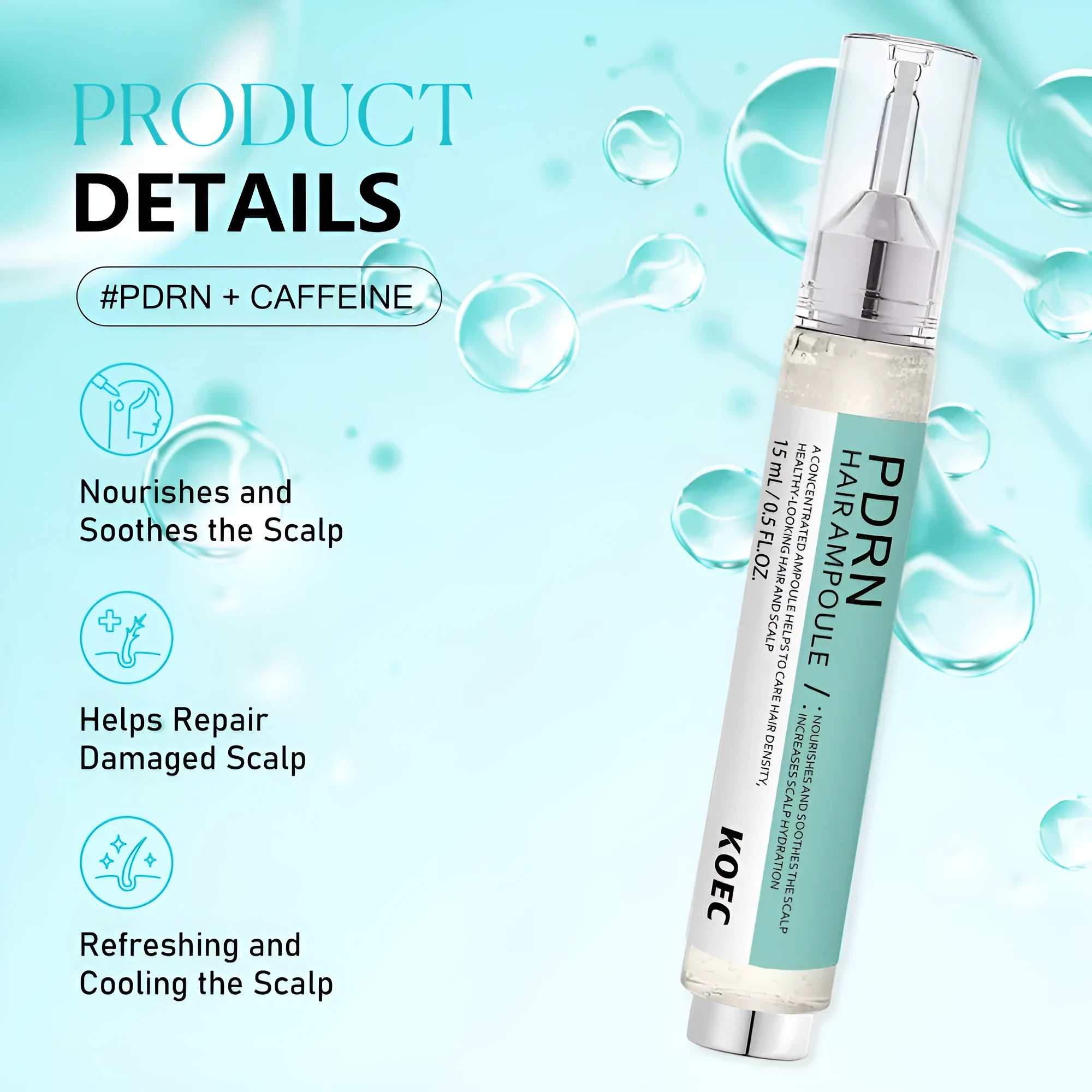 PDRN hair conditioner leave-in treatment 15g tube front view