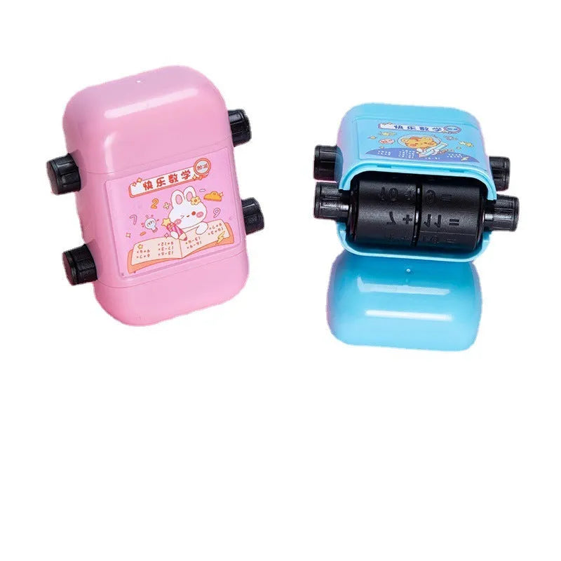 Plastic maths teaching seal in cuboid shape with four colour options for arithmetic practice