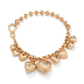 Carved heart pendant necklace in alloy metal with adjustable chain length between 41cm and 50cm