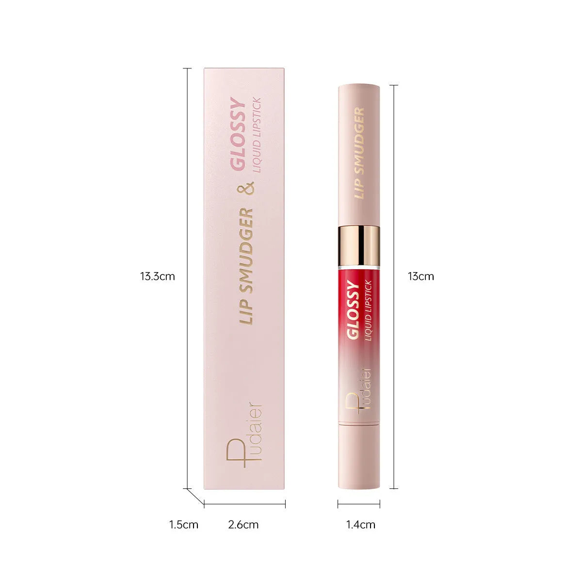 Double-headed lipstick with matte and glossy ends in ten colour options