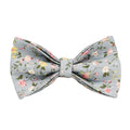 Blue floral polyester cotton dog collar set with matching leash, bow, vest and waste bag holder accessories