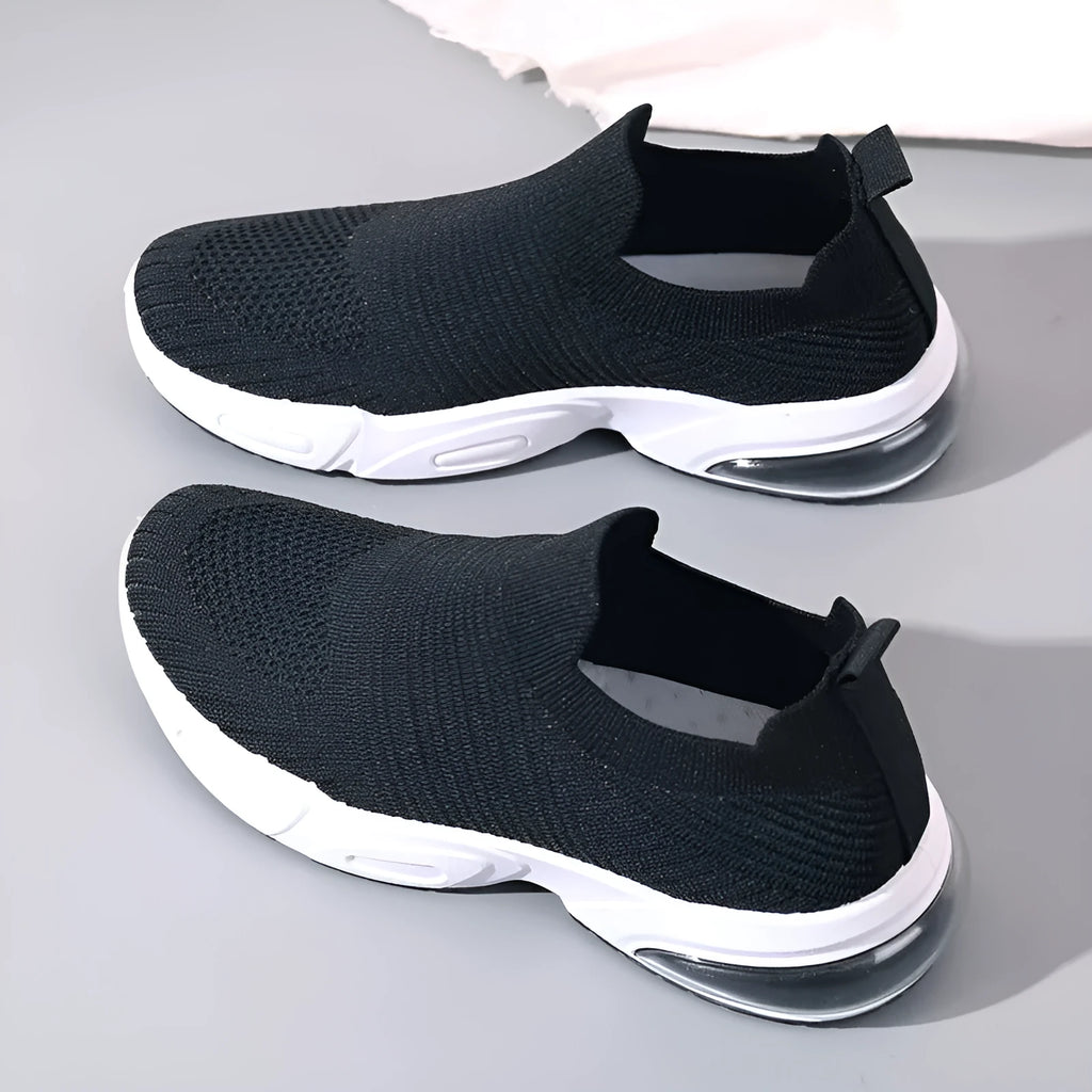 Slip-on sock shoes with mesh lining and lightweight PVC sole in black, white, khaki and pink colours