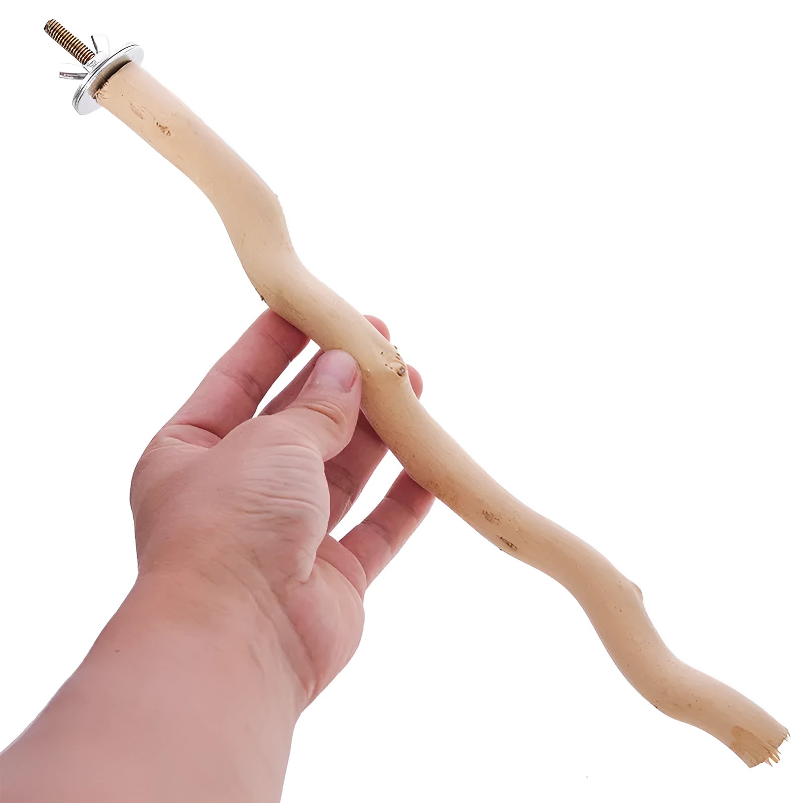 Solid wood bird stand toy for parrots, available in 20cm or 30cm height