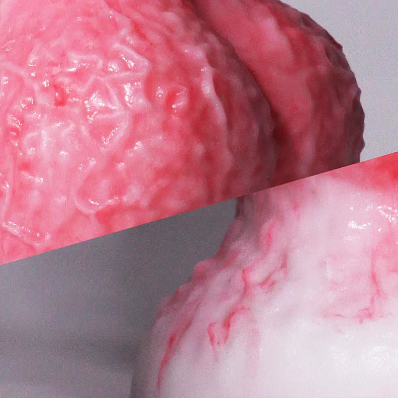 Pink silicone penis-shaped masturbation toy for women