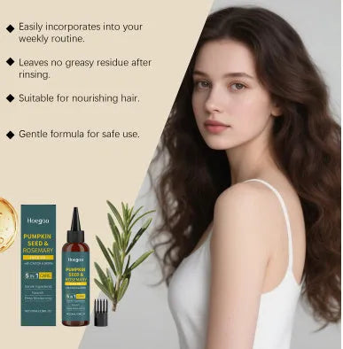 100ml rosemary essential oil bottle with pointed applicator and hair comb for scalp treatment