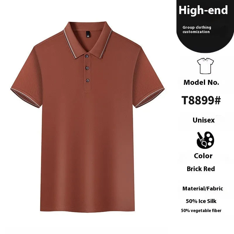 Ice Silk work polo shirt in solid colour showing cooling fabric texture and professional collar design