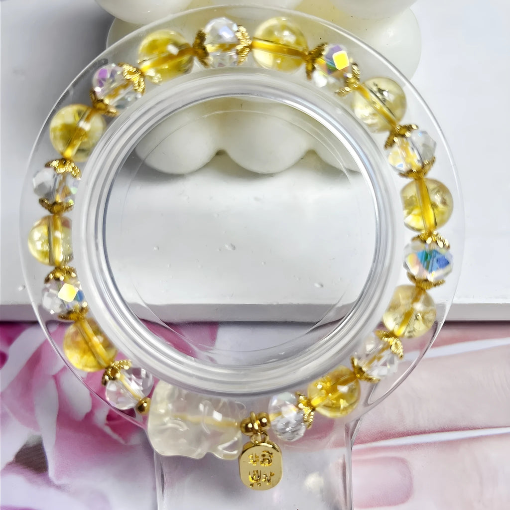 Natural citrine bracelet with nine-tail fox design for women