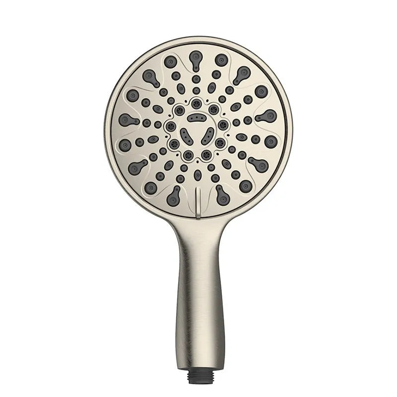 Portable handheld shower head with six spray functions and electroplated finish