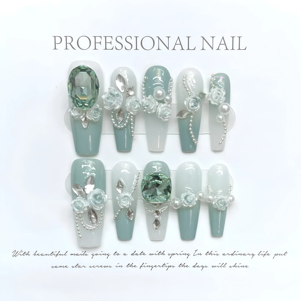 Plastic nail art stencil with camellia gradient chain, bow and butterfly patterns in four sizes