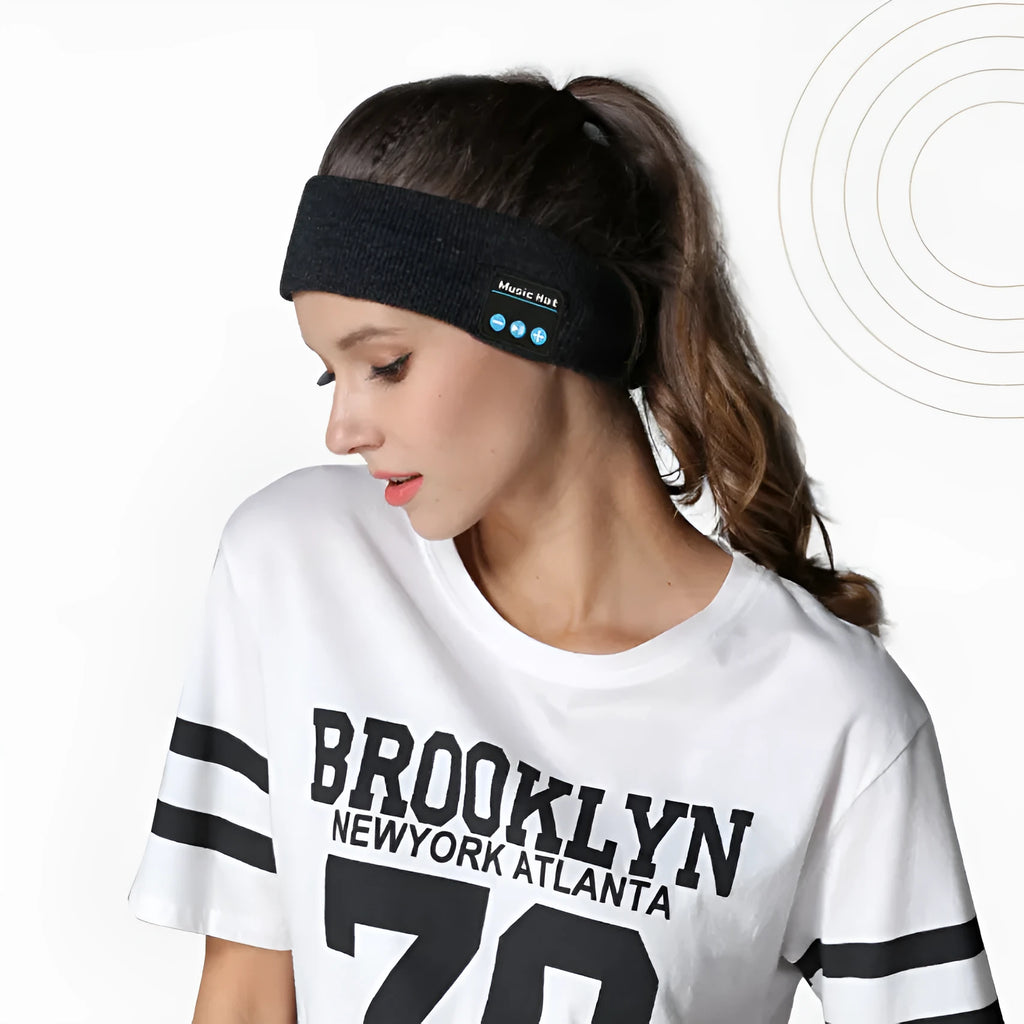 Bluetooth 5.4 eye mask sports scarf headband in black dark gray or gray white colours