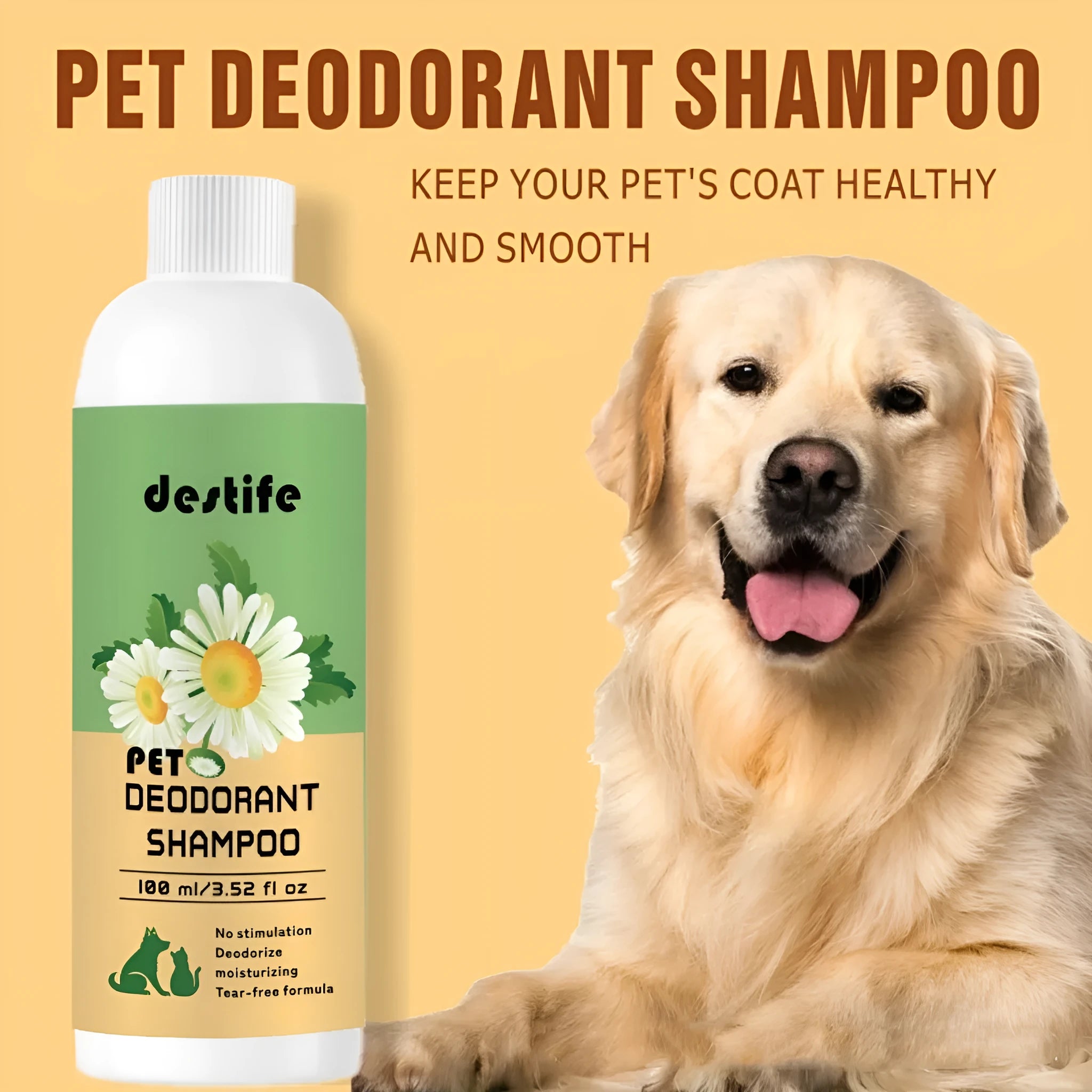100ml pet shampoo and conditioner bottles for dogs and cats with deodorising fragrance