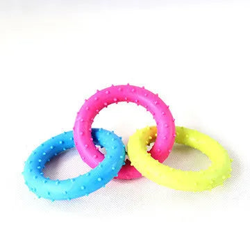 TPR rubber three-chain dog chew toy for aggressive chewers and dental health