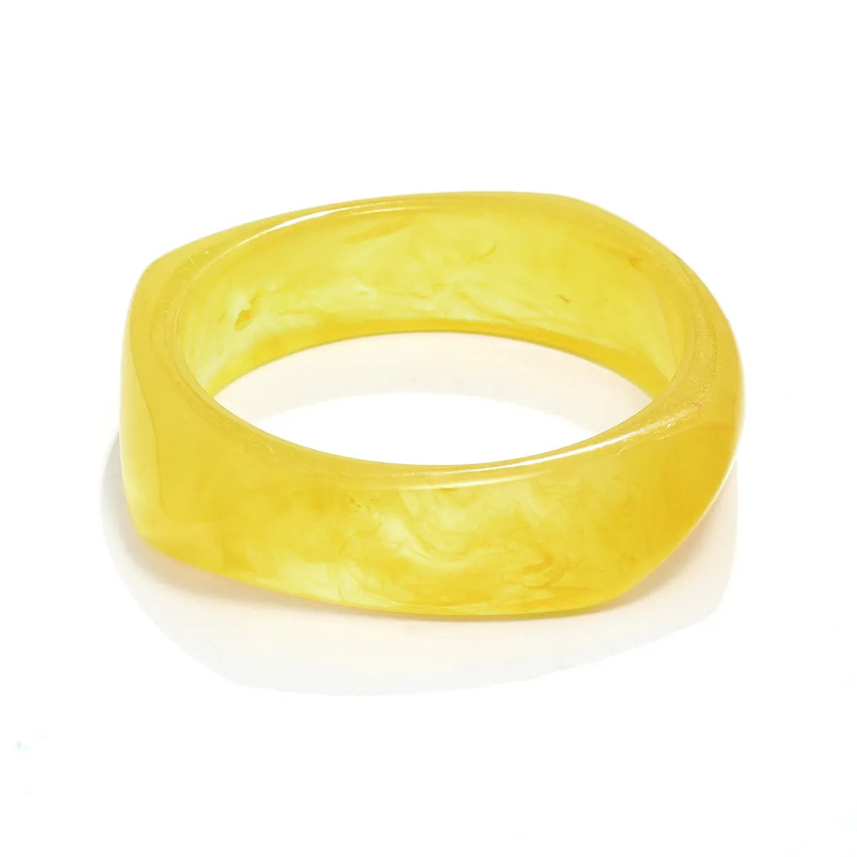 Resin arc bracelet in coffee colour with geometric blooming design and electroplating finish
