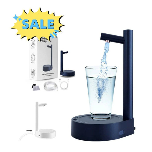 Rechargeable electric water dispenser with sleek, modern design for use in office and home settings