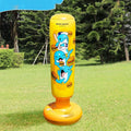 Yellow hamburger coloured inflatable boxing column sandbag measuring 120x25cm for fitness training
